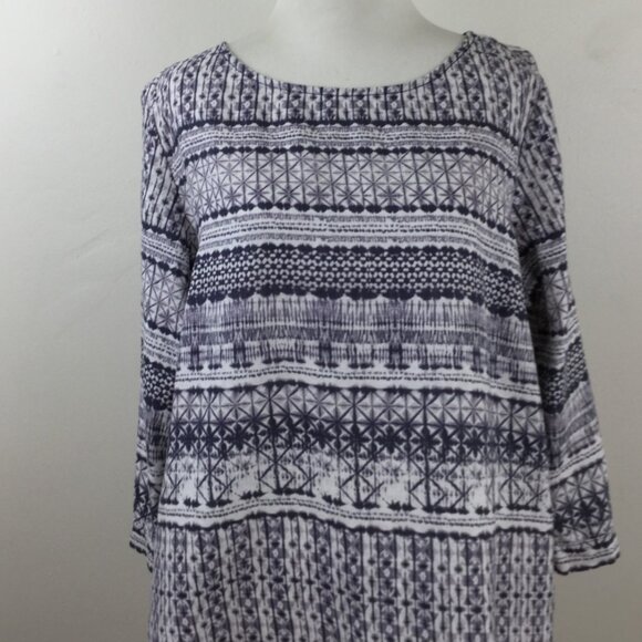 Garnet Hill Black and White Patterned Mini Dress - Picture 3 of 9